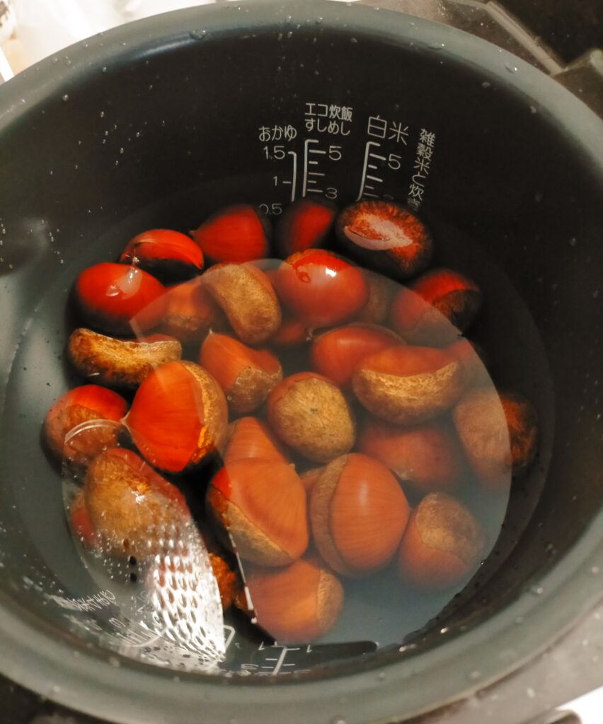 炊く前の栗
